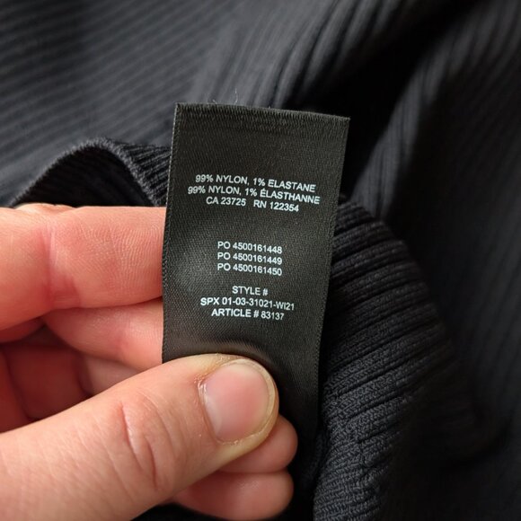 Aritzia Babaton Sculpt Knit Tie Back Long Sleeve Mock Neck Sweater Black small - Picture 6 of 7